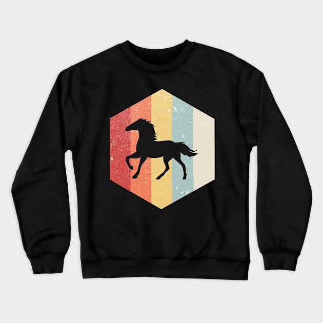 Horse Retro Distressed Style Crewneck Sweatshirt by BeDesignerWorld